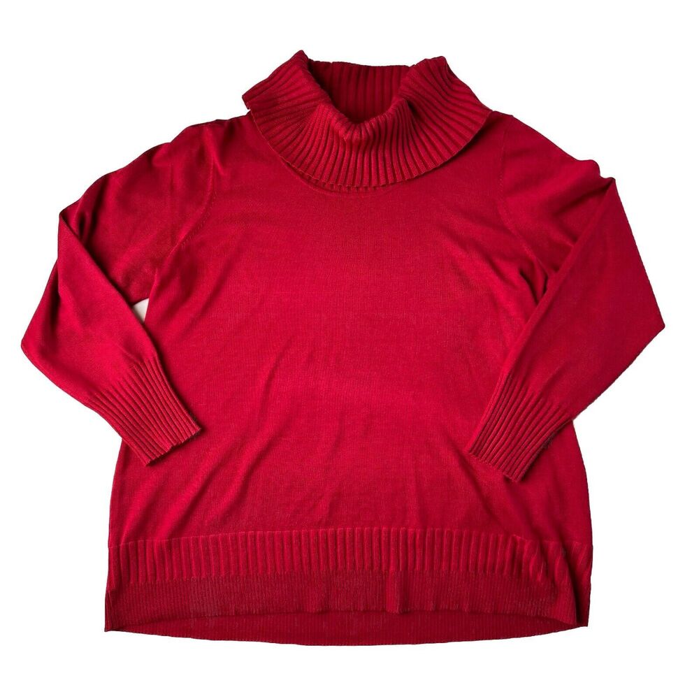 Cable & Gauge women's Size 1X Red cowl neck sweater NWT